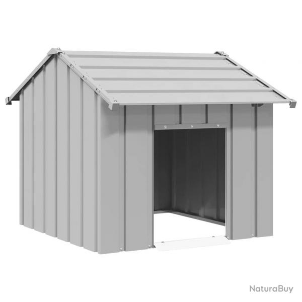 Niche pour chien avec toit noir 85x107x81 cm acier galvanis alsavelo