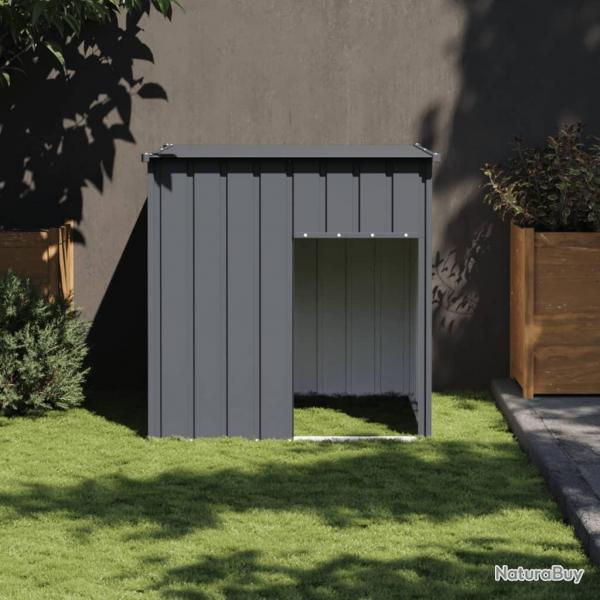 Niche pour chien avec toit anthracite acier galvanis alsavelo