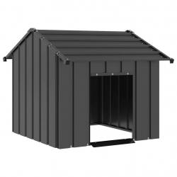 Niche pour chien avec toit noir 85x107x81 cm acier galvanisé alsavelo
