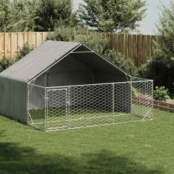 Niche d'extérieur pour chien enclos 3x3x1,9 m acier galvanisé alsavelo