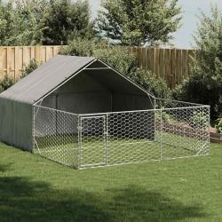 Niche d'extérieur pour chien enclos 4x3x1,9 m acier galvanisé alsavelo