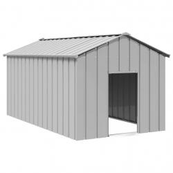 Niche pour chien avec toit noir 114x202x101 cm acier galvanisé alsavelo
