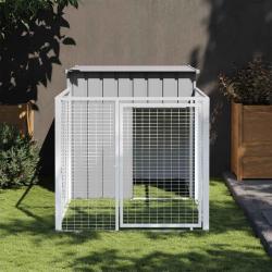 Niche pour chien avec cour gris clair 110x201x110 cm alsavelo