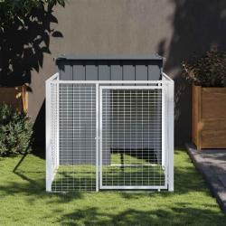 Niche pour chien avec cour anthracite 110x201x110 cm alsavelo