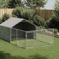 Niche d'extérieur pour chien enclos 4x2x1,5 m acier galvanisé alsavelo