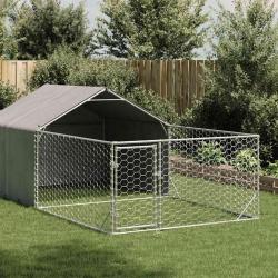 Niche d'extérieur pour chien enclos 5x2x1,5 m acier galvanisé alsavelo