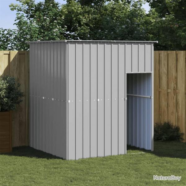 Niche pour chien avec toit gris clair acier galvanis alsavelo
