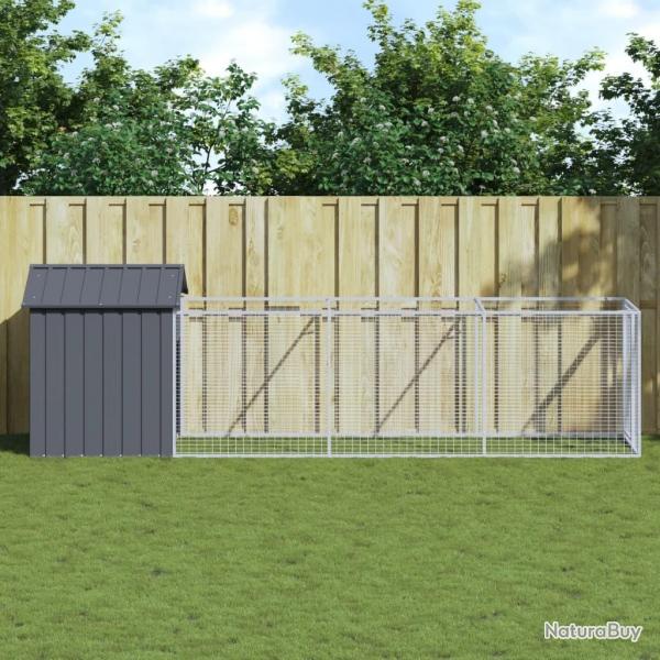 Niche pour chien avec toit anthracite acier galvanis alsavelo
