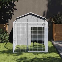 Niche pour chien avec cour gris clair 117x201x123 cm alsavelo