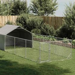 Niche d'extérieur pour chien enclos 6x2x1,5 m acier galvanisé alsavelo