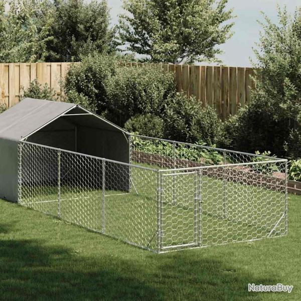 Niche d'extrieur pour chien enclos 6x2x1,5 m acier galvanis alsavelo