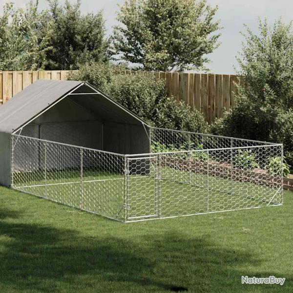 Niche d'extrieur pour chien enclos 7x3x1,9 m acier galvanis alsavelo