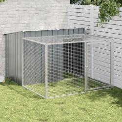 Niche pour chien avec cour anthracite 153x194x110 cm alsavelo