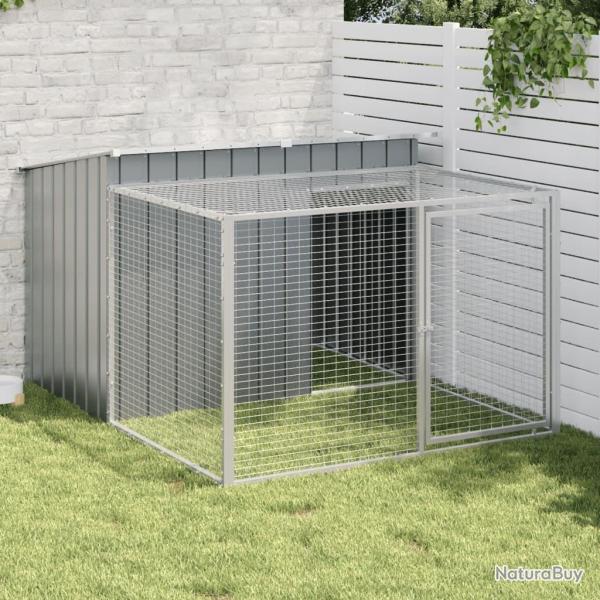 Niche pour chien avec cour anthracite 153x194x110 cm alsavelo