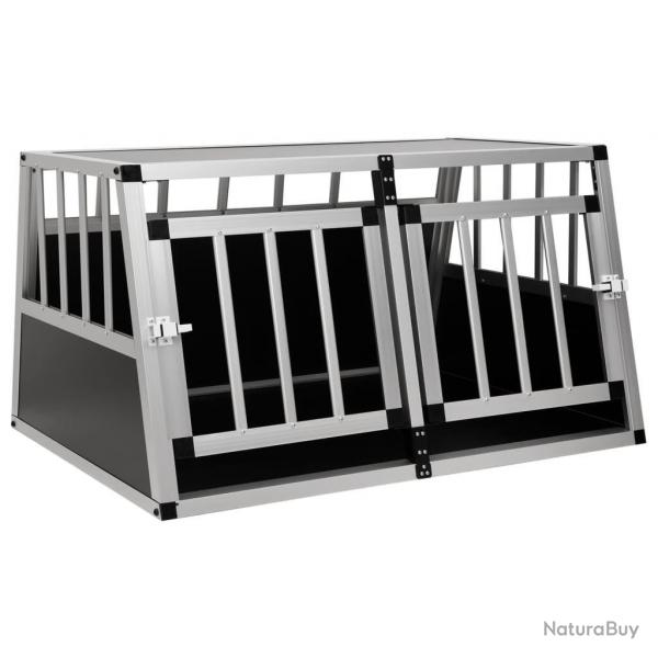Cage pour chien  double porte 89 x 69 x 50 cm alsavelo