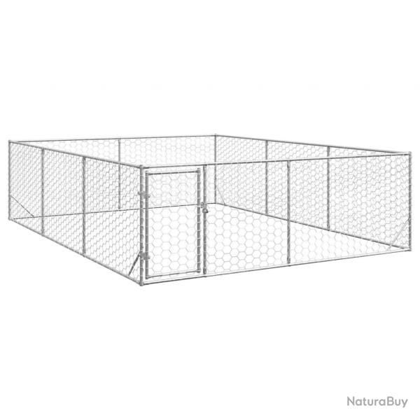 Chenil d'extrieur pour chiens porte 3x4x1 m acier galvanis alsavelo