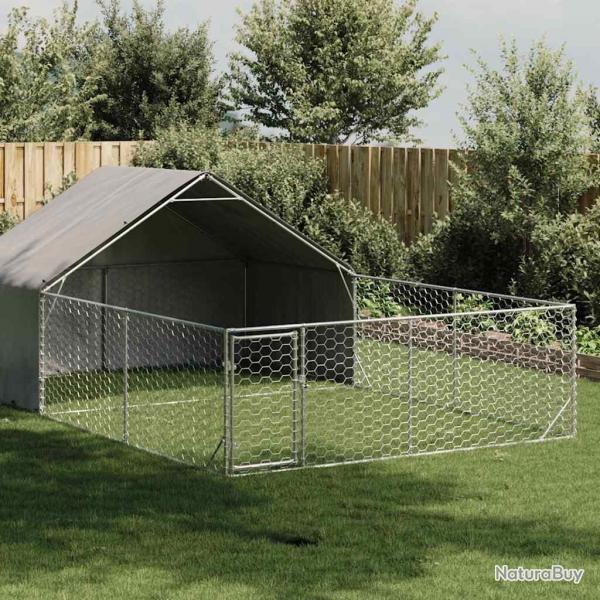 Niche d'extrieur pour chien enclos 6x3x1,9 m acier galvanis alsavelo