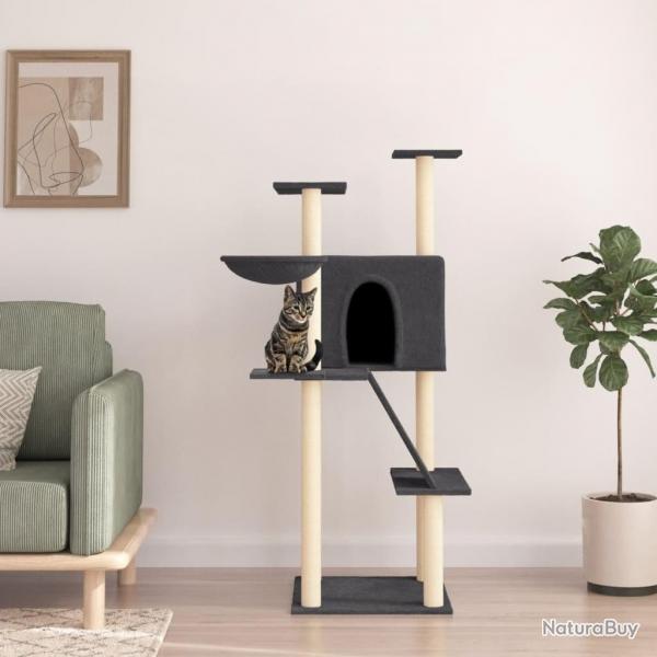 Arbre  chat avec griffoirs en sisal gris fonc 143 cm alsavelo