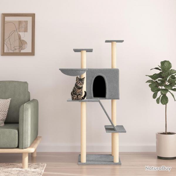 Arbre  chat avec griffoirs en sisal gris clair 143 cm alsavelo