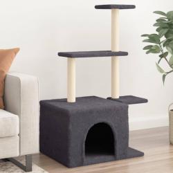 Arbre à chat avec griffoirs en sisal gris foncé 110 cm alsavelo