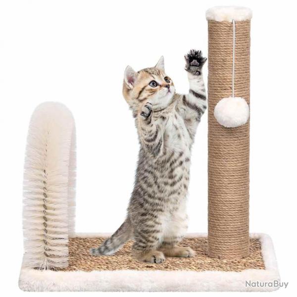 Arbre  chat avec brosse de toilettage en arche et grattoir alsavelo