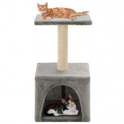 Arbre à chat avec griffoirs en sisal 55 cm Gris alsavelo