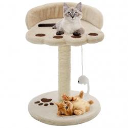 Arbre à chat avec griffoir en sisal 40 cm Beige et Marron alsavelo