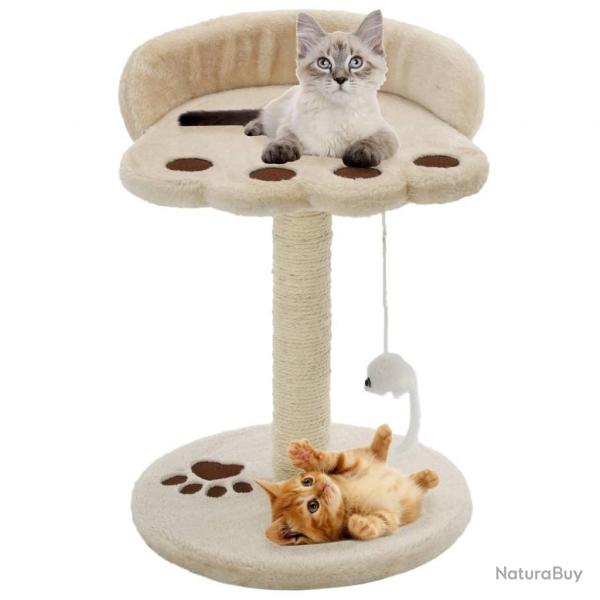 Arbre  chat avec griffoir en sisal 40 cm Beige et Marron alsavelo