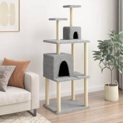 Arbre à chat avec griffoirs en sisal Gris clair 167 cm alsavelo