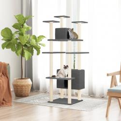 Arbre à chat avec griffoirs en sisal Gris foncé 162 cm alsavelo