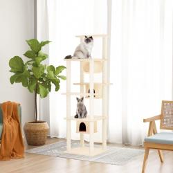 Arbre à chat avec griffoirs en sisal Crème 169 cm alsavelo