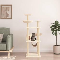 Arbre à chat avec griffoirs en sisal crème 141 cm alsavelo