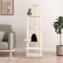 Arbre à chat avec griffoirs en sisal Crème 154 cm alsavelo