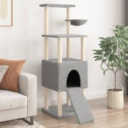 Arbre à chat avec griffoirs en sisal Gris clair 153 cm alsavelo