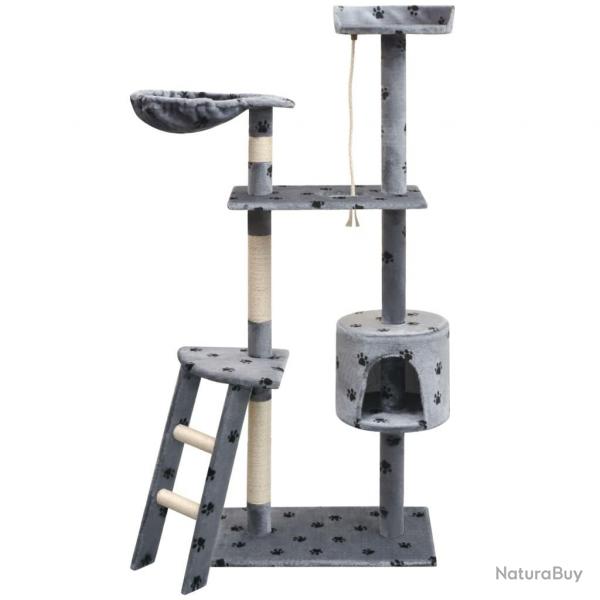 Arbre  chat et griffoir Sisal 150 cm Empreintes de pattes Gris alsavelo