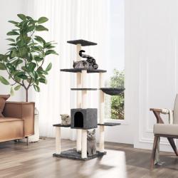 Arbre à chat avec griffoirs en sisal Gris foncé 142 cm alsavelo