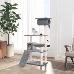 Arbre à chat avec griffoirs en sisal Gris clair 131 cm alsavelo
