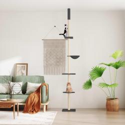 Arbre à chat du sol au plafond Gris foncé 263,5-289,5 cm alsavelo