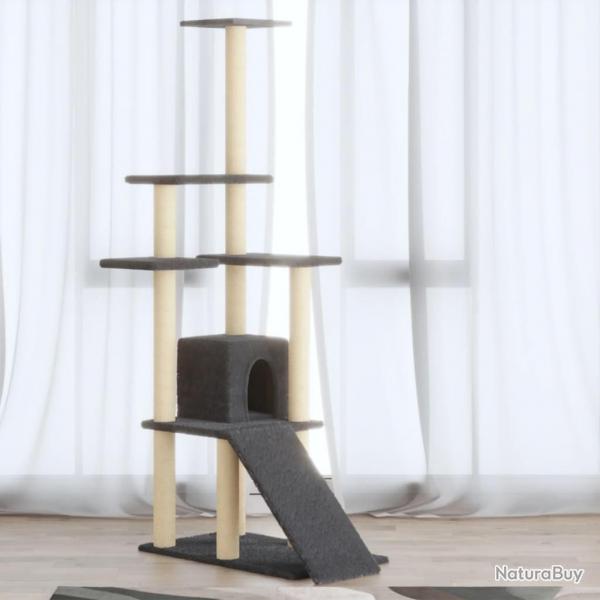Arbre  chat avec griffoirs en sisal Gris fonc 155 cm alsavelo