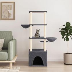 Arbre à chat avec griffoirs en sisal gris foncé 147 cm alsavelo