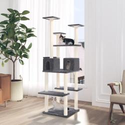 Arbre à chat avec griffoirs en sisal Gris foncé 167 cm alsavelo