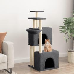 Arbre à chat avec griffoirs en sisal gris foncé 122 cm alsavelo