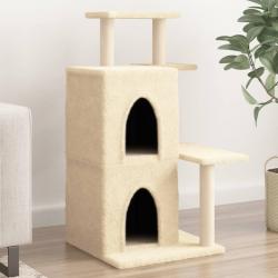 Arbre à chat avec griffoirs en sisal crème 97 cm alsavelo