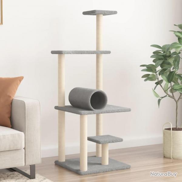 Arbre  chat avec griffoirs en sisal gris clair 136 cm alsavelo
