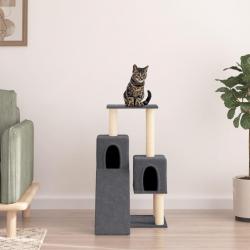 Arbre à chat avec griffoirs en sisal Gris foncé 82 cm alsavelo