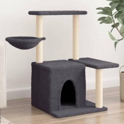 Arbre à chat avec griffoirs en sisal Gris foncé 83 cm alsavelo