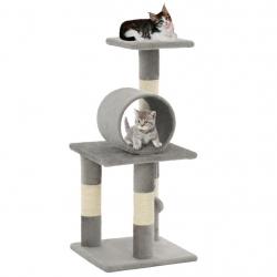 Arbre à chat avec griffoirs en sisal 65 cm Gris alsavelo