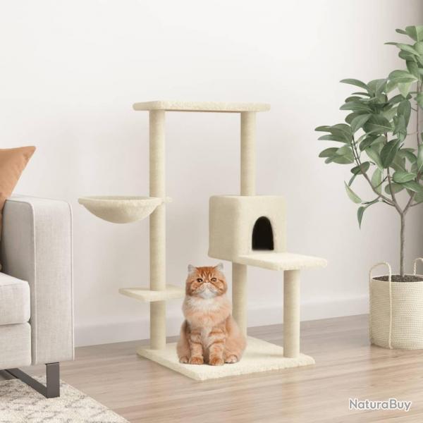 Arbre  chat avec griffoirs en sisal Crme 95 cm alsavelo