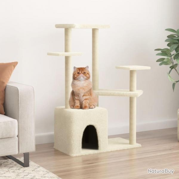 Arbre  chat avec griffoirs en sisal crme 107,5 cm alsavelo