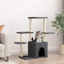 Arbre à chat avec griffoirs en sisal gris foncé 97,5 cm alsavelo